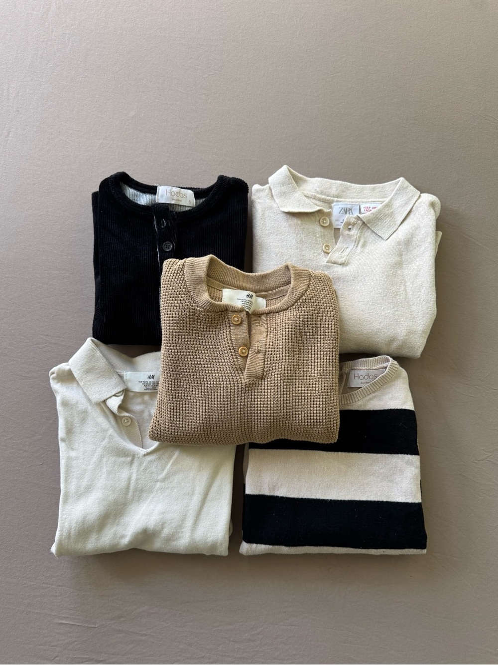 Boys Neutral Fall Winter Knit Top Bundle